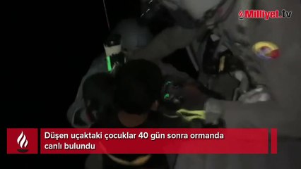 Düşen uçaktaki çocuklar 40 gün sonra ormanda canlı bulundu
