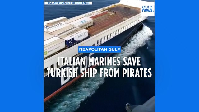 Italian forces secure Turkish ship attacked by armed stowaways off Naples