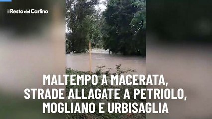 Maltempo a Macerata, strade allagate a Petriolo, Mogliano e Urbisaglia