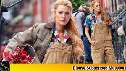 Blake Lively dons a quirky shirt and dungarees as she films new drama It Ends With Us in New Jersey
