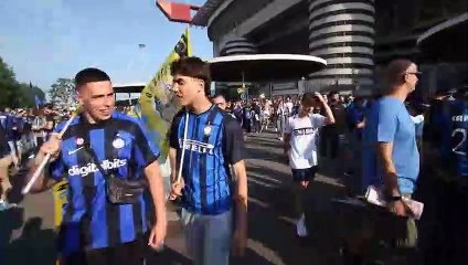 Finale di Champions, tifosi interisti fuori da San Siro pronti ad assistere alla partita