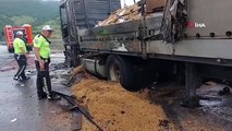 Un camion transportant de l'orge d'Ukraine en Géorgie s'est rendu aux flammes à Samsun