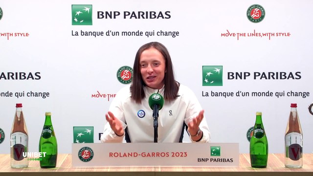 Roland-Garros 2023 - Iga Swiatek : Oh my God! Are we starting this roller coaster story? Actually, I have various emotions running through me. It was a big challenge for me. I'm happy, proud of myself, I made it
