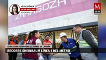 Claudia Sheinbaum supervisa avance en las obras de la Línea 1 del Metro