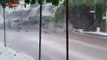 Kayseri'de sel istinat duvarını böyle yıktı