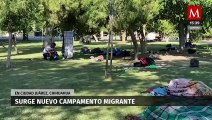Migrantes instalan nuevo campamento en Ciudad Juárez, Chihuahua