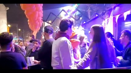 Amsterdam NightLife District at 2 am After Midnight Street