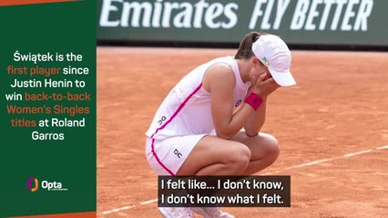 Video herunterladen: Swiatek 'never going to doubt her strength again' after consecutive Roland Garros titles