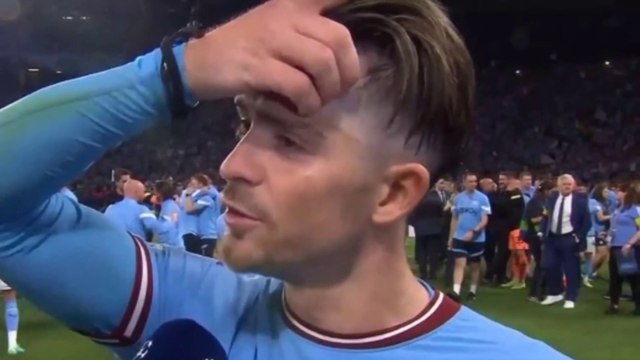 Jack Grealish breaks down in tears on live TV after winning the Champions League with Man City