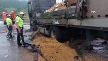 Gürcistan'a arpa taşıyan tır Samsun'da alev alev yandı