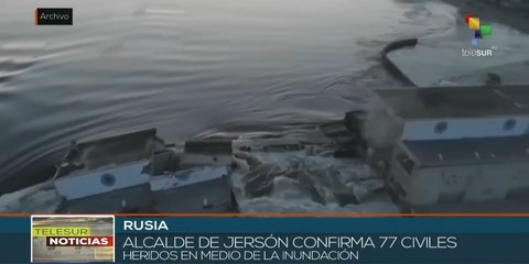 Alcalde de región rusa Jersón confirma 77 heridos durante inundación