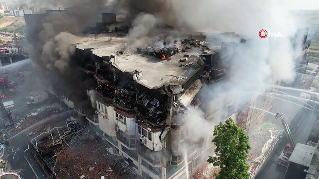 YANGINI SÖNDÜRME ÇALIŞMALARI DRON İLE GÖRÜNTÜLENDİ! 21 SAATTİR DEVAM EDİYOR!