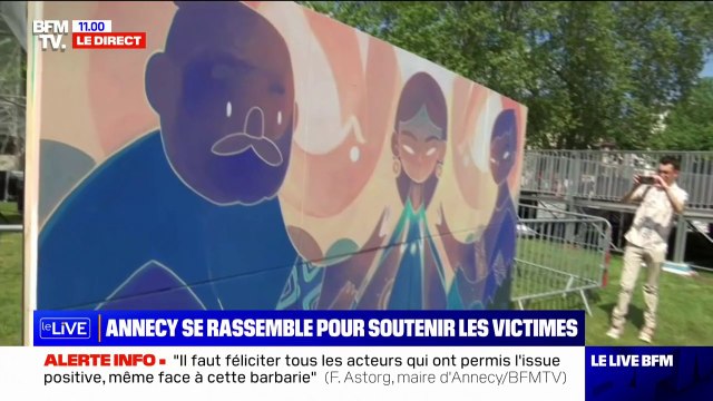 Attaque au couteau à Annecy: une fresque peinte pour se souvenir du drame