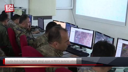 Zeytin Dalı bölgesine taciz ateşi açan 4 PKK'lı terörist etkisiz hâle getirildi