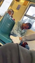 Sleeping Man on Train Falls Out of His Chair