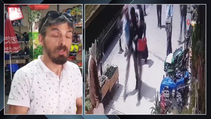 Karabük'te bir şahsın tarım ürünleri satan dükkana zarar verdiği anlar