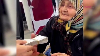 Cömertliğiyle kalpleri ısıttı! Bankaya yatan parayı çok bulan yaşlı kadın...