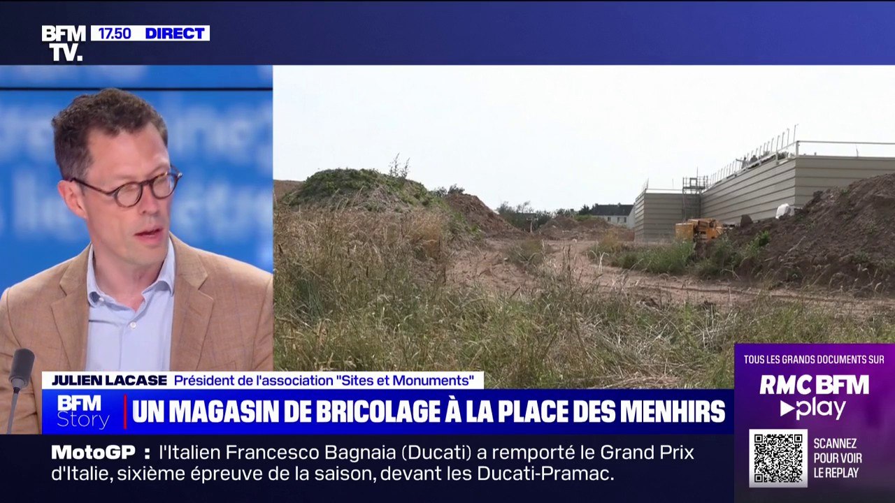 Menhirs détruits à Carnac: "Les procédures du code du patrimoine n'ont pas été saisies", affirme Julien Lacase, président de l'association Sites et monuments