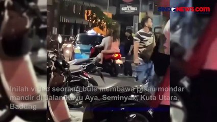 Bule Nekat Bawa Sajam Tantang Orang Sekitarnya di Badung