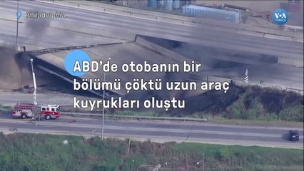 ABD’de otobanın bir bölümü çöktü uzun araç kuyrukları oluştu