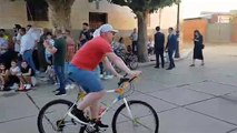 Fresno de la Vega revive sus tradicionales carreras de cintas en bicicleta