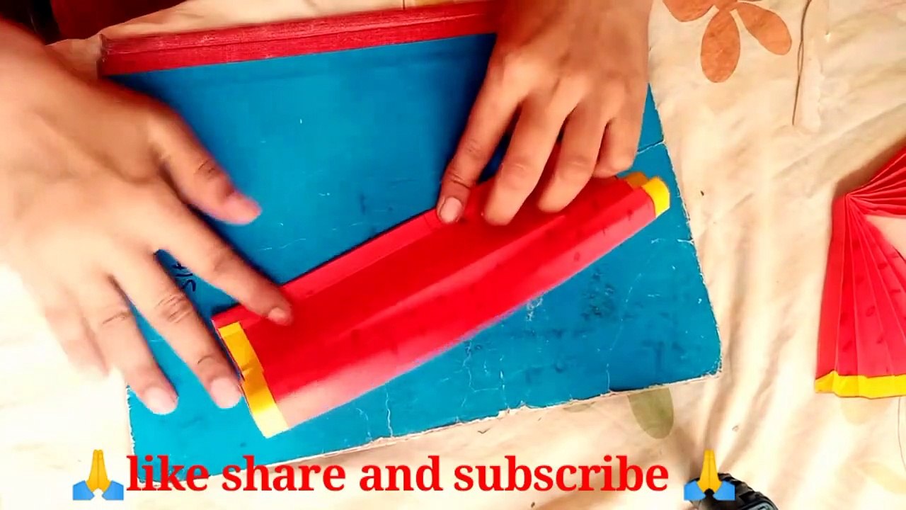 how to make diy paper fan project ! paper fan kaise banaen ! paper fan craft