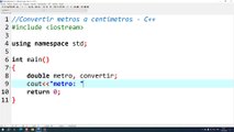 Convertir metros a centímetros en C++