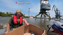 شاهد: ارتفاع قتلى فيضانات سد كاخوفكا إلى 6 و35 مفقوداً واحتجاج داخل المياه في برلين على تفجيره