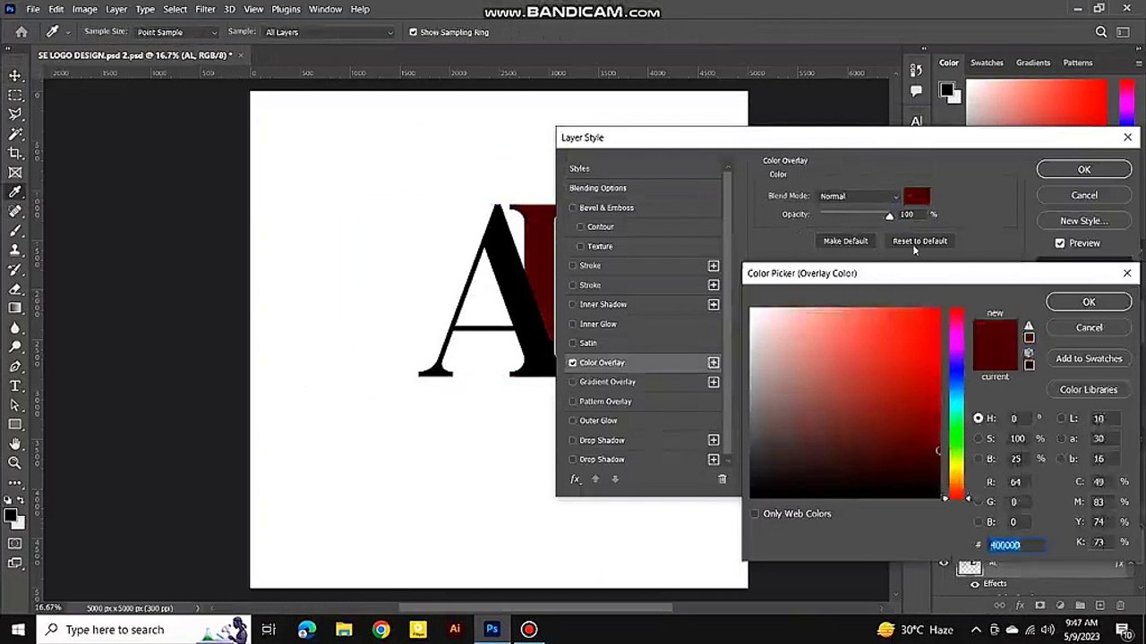 A L Text logo design