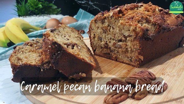 Caramel Pecan Banana Bread | Moist Banana Bread Recipe