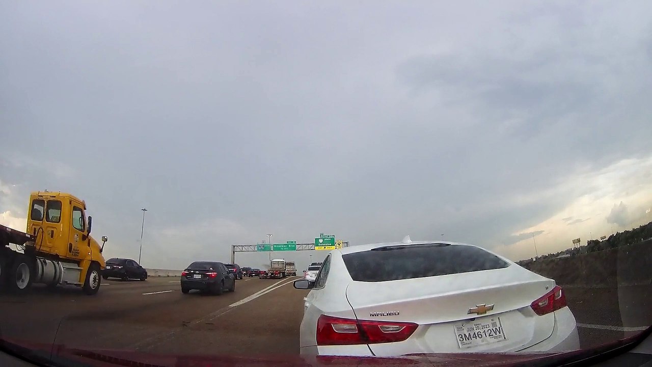 Car Rolls Back In Standstill Traffic