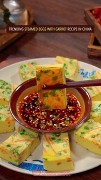 EASY STEAMED EGGS WITH CARROT RECIPE #recipe #carrot #eggrecipe #chinesefood #cooking