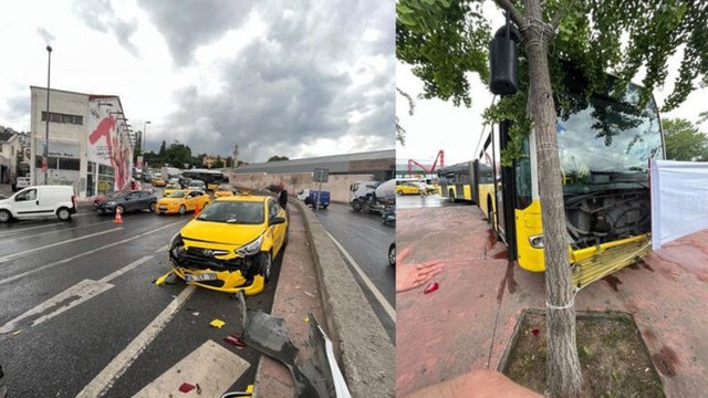 İETT otobüsü 6 araca çarptı