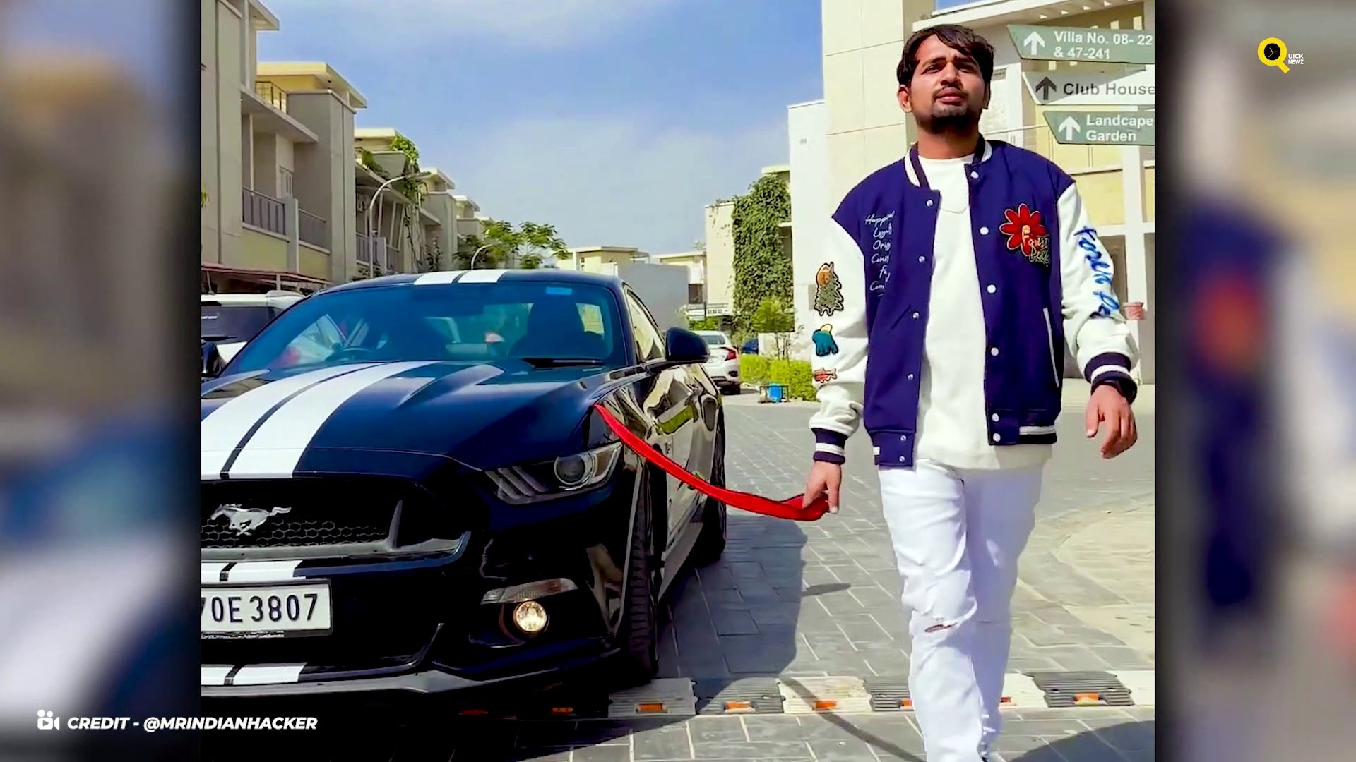 ⁣Mr. Indian Hacker Destroying New Mustang Car | Technical Guruji Meets Tim Cook
