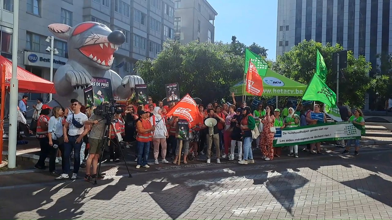 Les aide-ménagères manifestent à Bruxelles