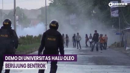 Demo Berujung Bentrok, Polisi Bubarkan Massa dengan Gas Air Mata