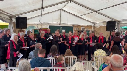 Sandford Sings perform a Ukranian folk song at Crediton Food and Drink Festival