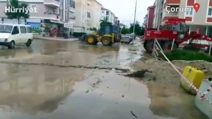 Çorum'da sağanak yağış, sele neden oldu