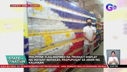 Philippine flag-inspired na product display ng instant noodles, pagpupugay sa Araw ng Kalayaan | SONA