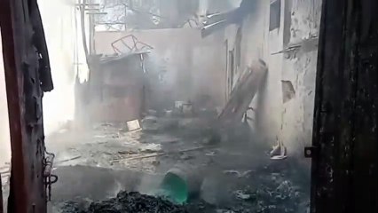 A fire broke out in a plastic godown