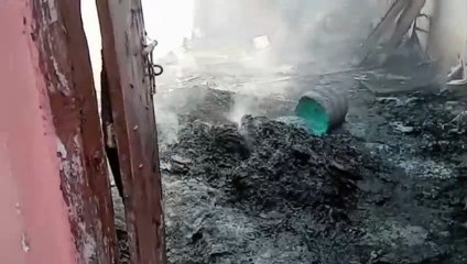 A fire broke out in a plastic godown