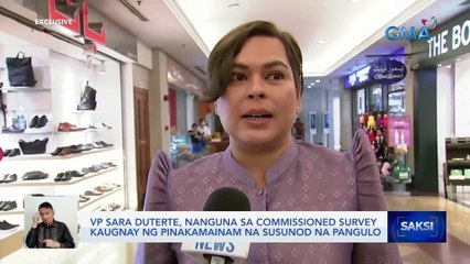 VP Sara Duterte, nanguna sa commissioned survey kaugnay ng pinakamainam na susunod na pangulo | Saksi