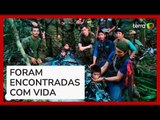 Veja o momento em que crianças há 40 dias na amazônia colombiana são resgatadas