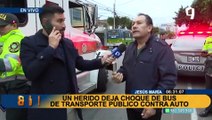 Aparatoso choque en Jesús María: deportista resulta herida luego que bus impactara contra su carro