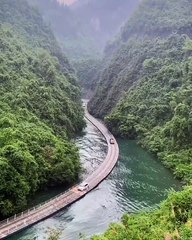 The most Beautiful scenery of road in river.