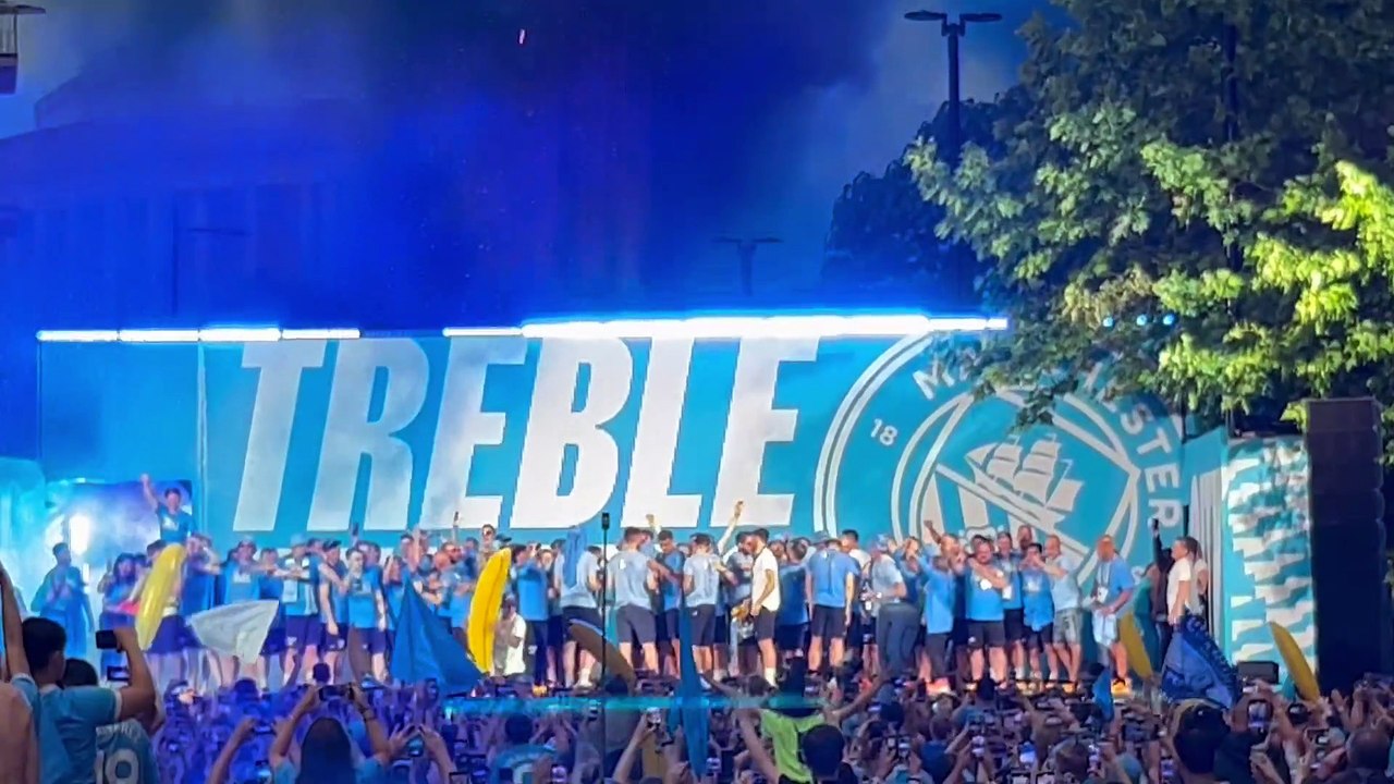 Man City treble-winning parade