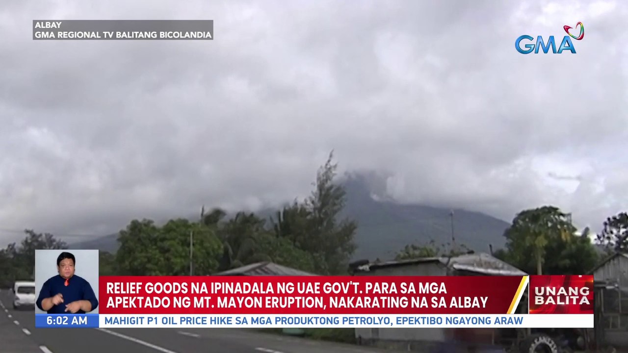 Relief goods na ipinadala ng UAE Gov't. para sa mga apektado ng Mt. Mayon eruption, nakarating na sa Albay | UB
