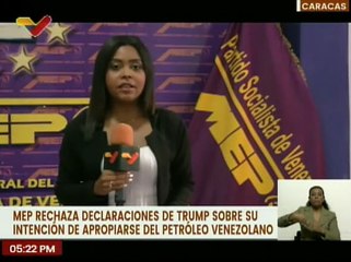 MEP rechaza las intenciones de Donald Trump de apropiarse del petróleo venezolano