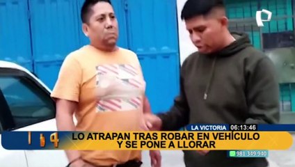 "Yo no soy asaltante, solo me busco la vida": Lo capturan robando vehículo y se pone a llorar