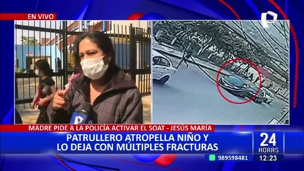 Madre de menor atropellado por patrullero de la PNP exige activación de SOAT para cubrir gastos